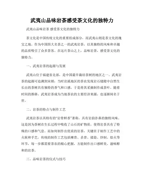 武夷山品味岩茶感受茶文化的独特力