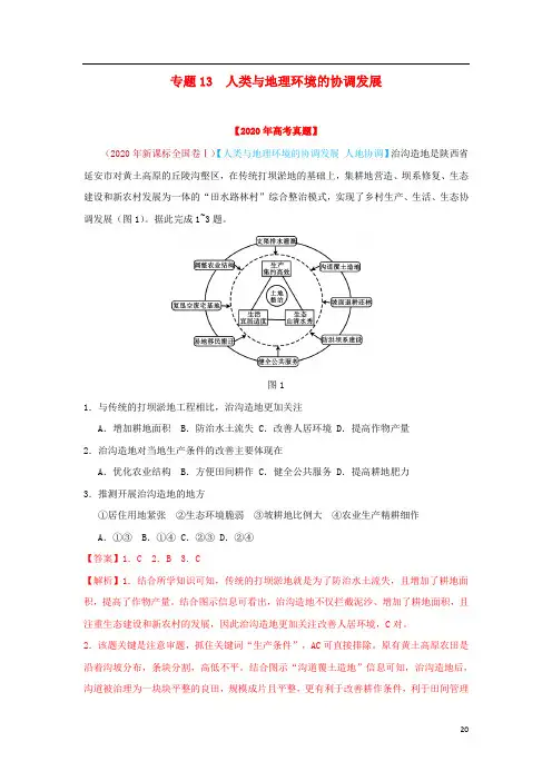 高考地理真题模拟题专项汇编__13人类与地理环境的协调发展含解析