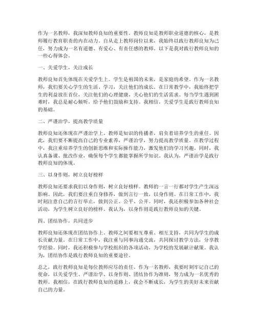 践行教师良知心得体会