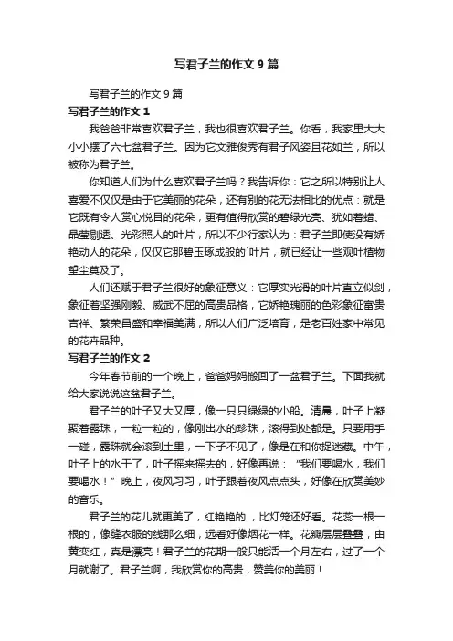 写君子兰的作文9篇