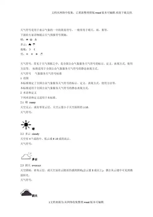 天气预报符号说明