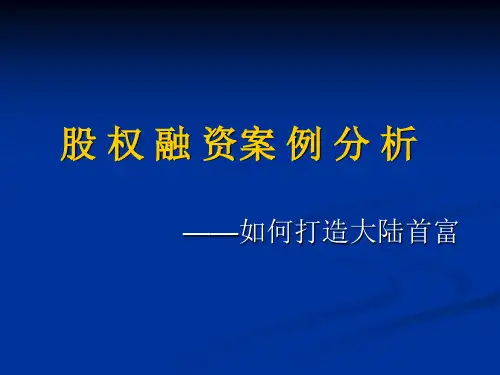 股权融资案例分析(ppt 43页)