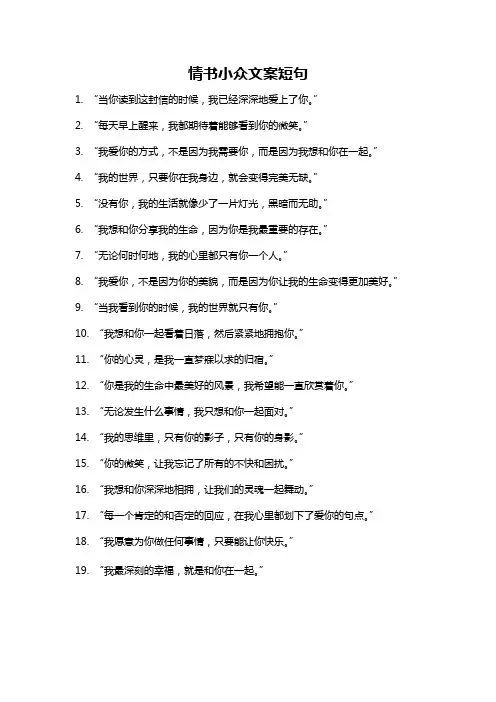 情书小众文案短句