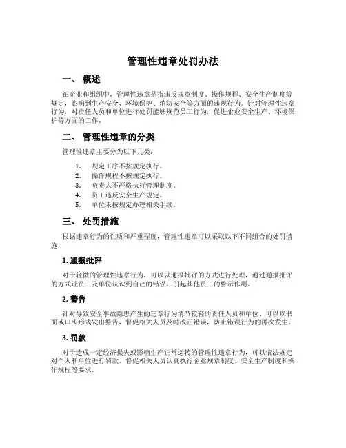 管理性违章处罚办法