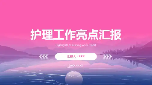护理工作亮点汇报ppt课件
