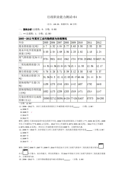 行政职业能力测试-84
