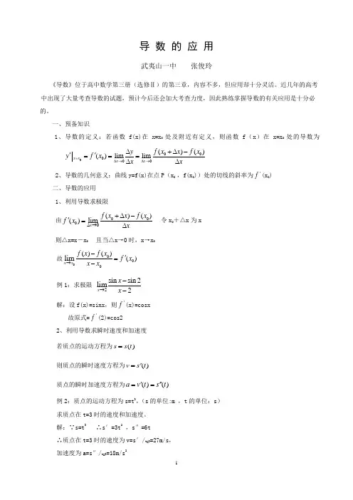 导数的应用(论文)