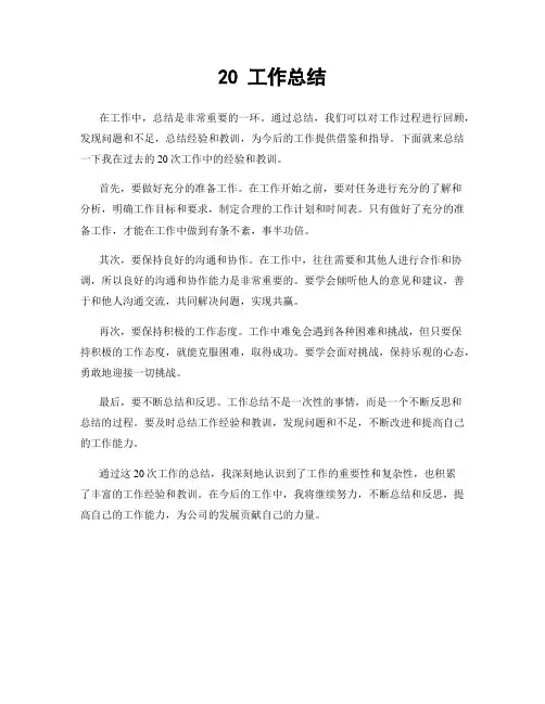 20 工作总结