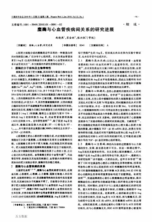 糜酶与心血管疾病间关系的研究进展