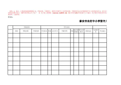留守儿童情况统计表