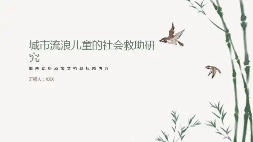 城市流浪儿童的社会救助研究