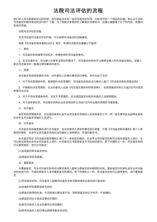 法院司法评估的流程