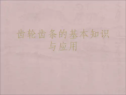 齿轮齿条的基本知识与应用