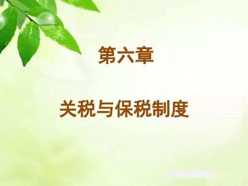 第六章  关税与保税制度   《中国税收》PPT课件