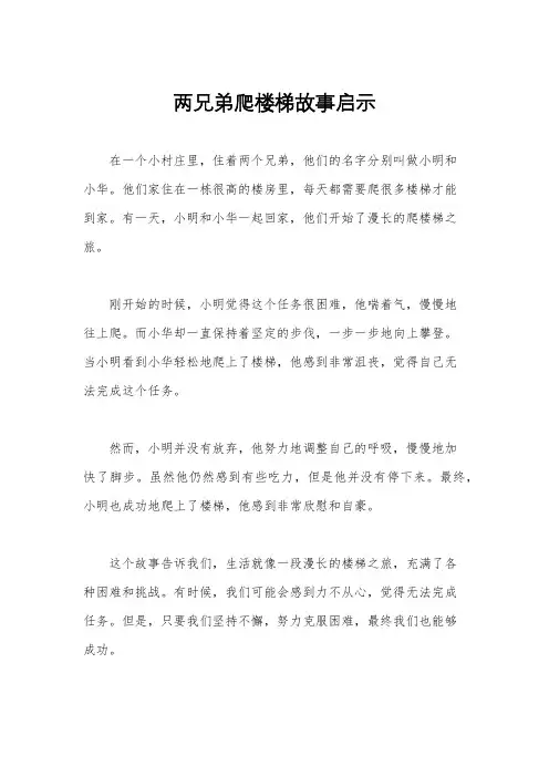 两兄弟爬楼梯故事启示