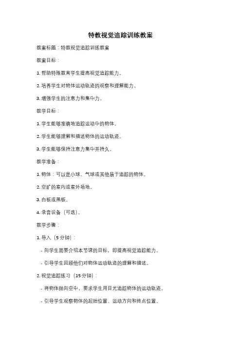 特教视觉追踪训练教案