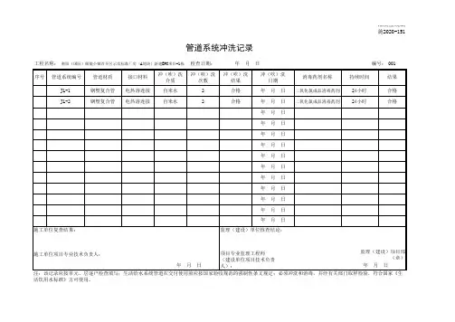 (1-7栋做完) 管道系统冲洗记录