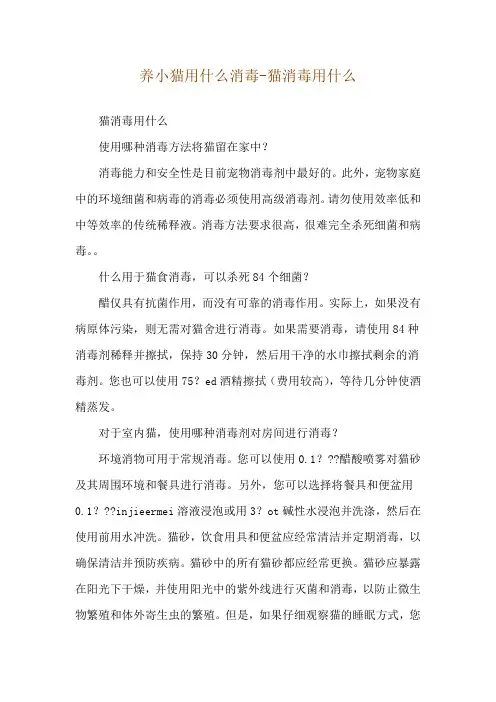 养小猫用什么消毒-猫消毒用什么