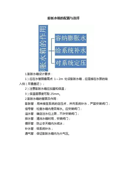 膨胀水箱的配置与选择