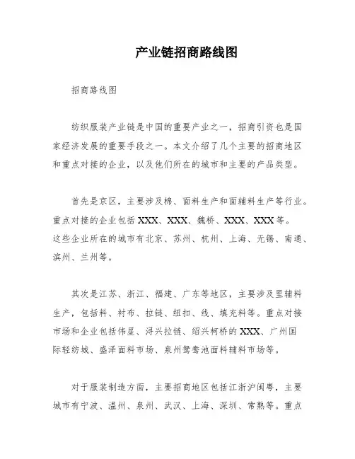 产业链招商路线图