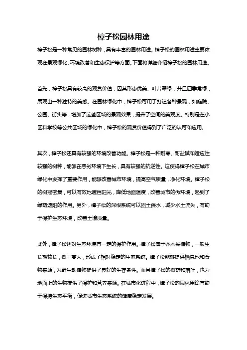 樟子松园林用途