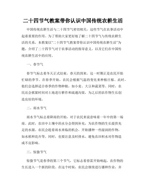 二十四节气教案带你认识中国传统农耕生活