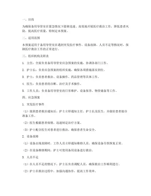 备用导管室应急预案