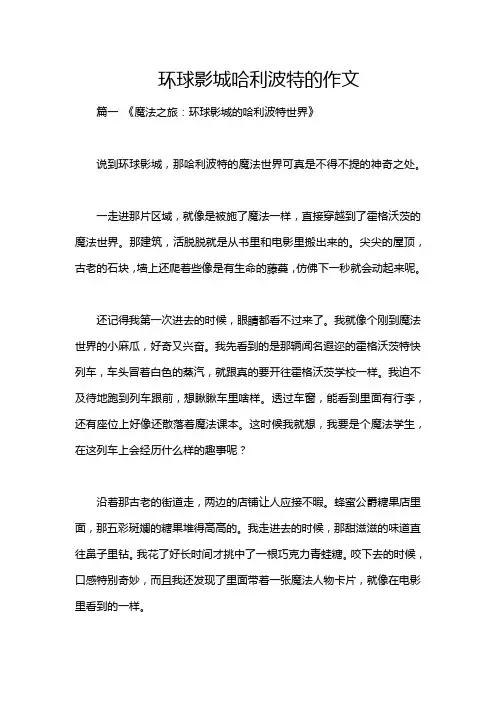 环球影城哈利波特的作文