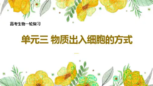 物质出入细胞的方式 高考生物一轮复习