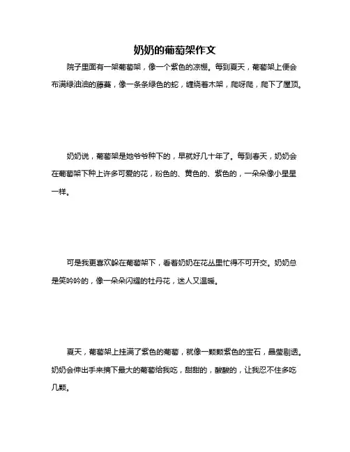 奶奶的葡萄架作文