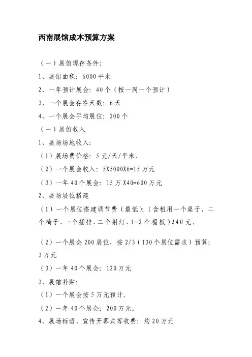 [技巧]展馆预算