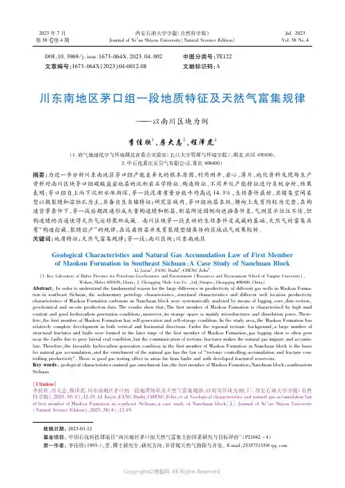 川东南地区茅口组一段地质特征及天然气富集规律——以南川区块为例