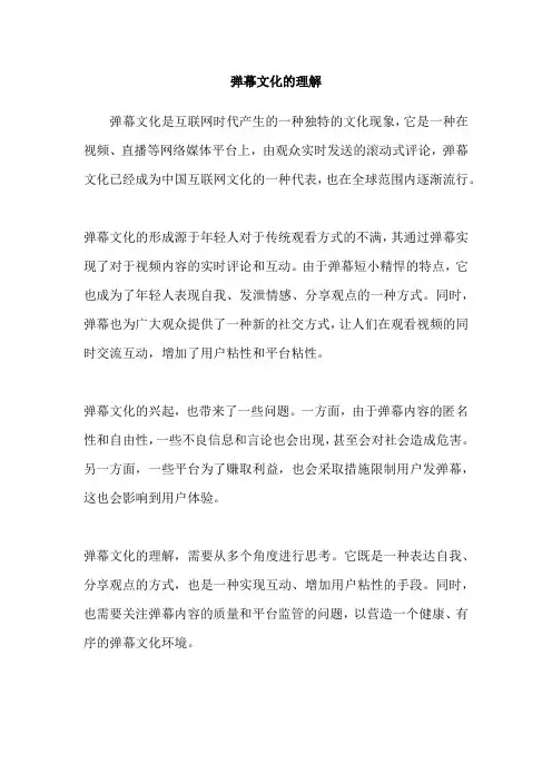 弹幕文化的理解