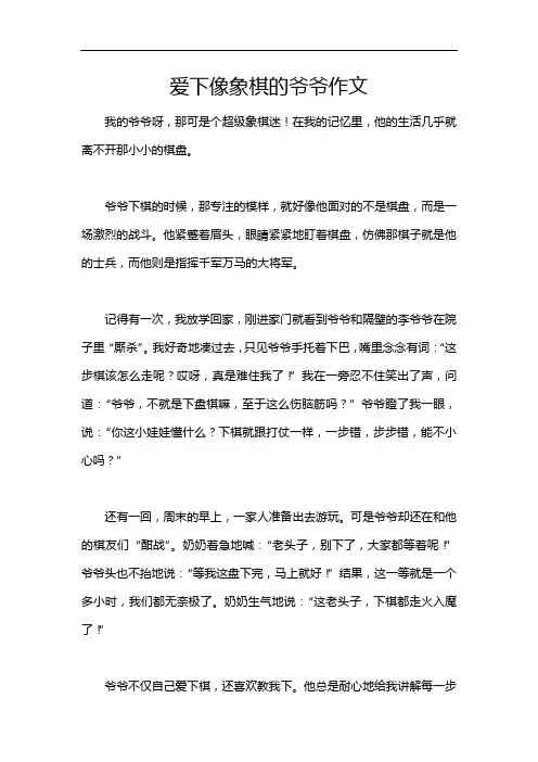 爱下像象棋的爷爷作文