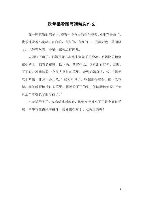送苹果看图写话精选作文