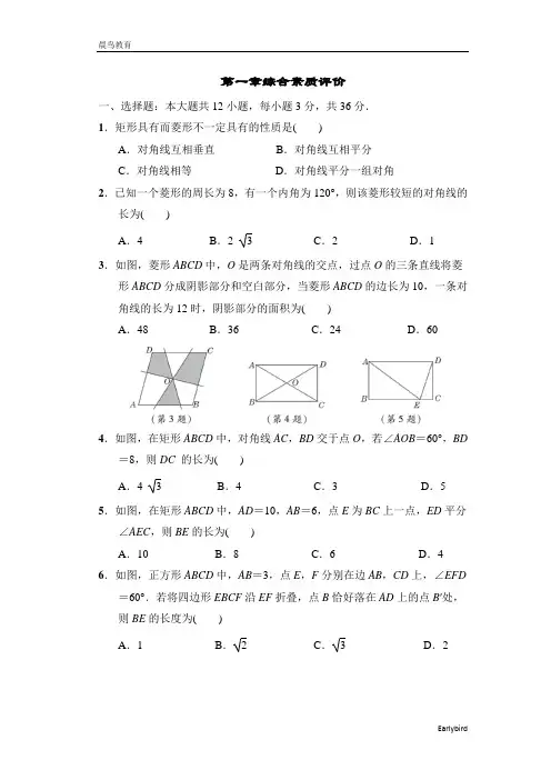2022秋北师广东九年级数学上册 典中点 第一章综合素质评价