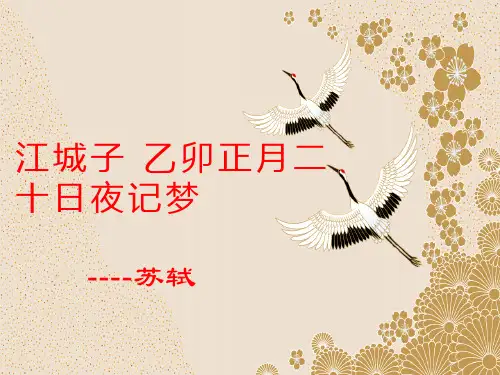 《江城子 十年生死两茫茫》苏轼精讲课件