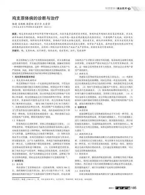 鸡支原体病的诊断与治疗