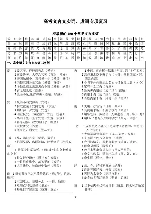 高考文言文实词虚词专项复习