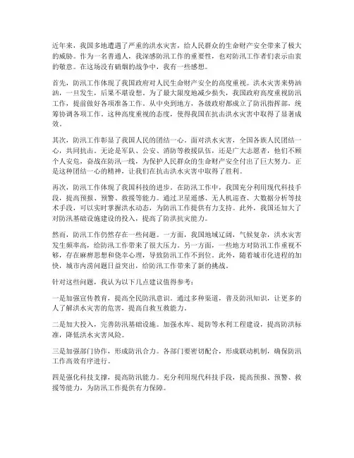 对于防汛工作的感想