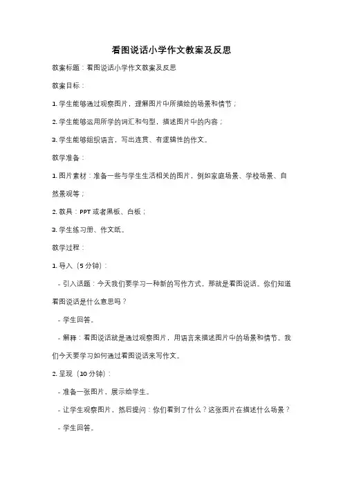 看图说话小学作文教案及反思
