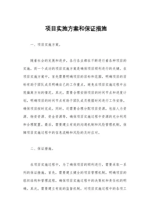 项目实施方案和保证措施