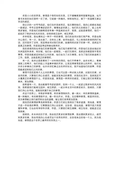 我经历的爱情故事