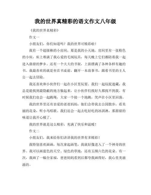 我的世界真精彩的语文作文八年级