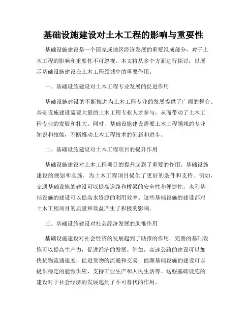 基础设施建设对土木工程的影响与重要性