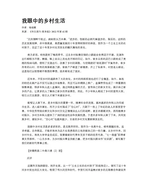 我眼中的乡村生活