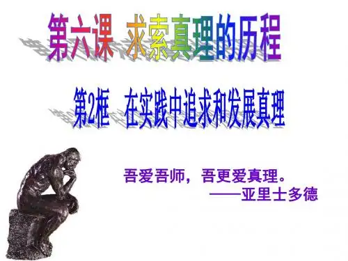 人教版政治必修四第六课在实践中追求和发展真理 (共24张PPT)