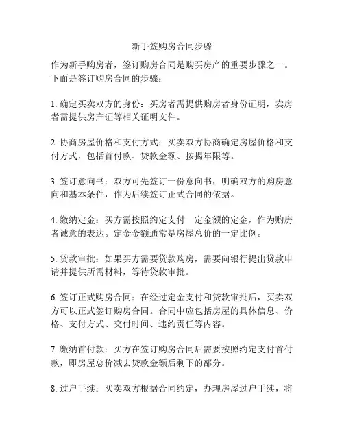 新手签购房合同步骤