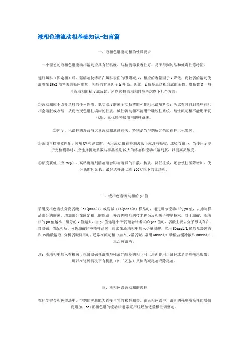 液相色谱流动相基础知识-扫盲篇