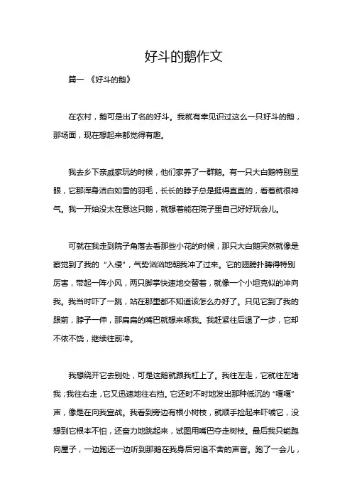 好斗的鹅作文